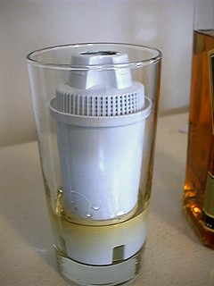 Filtered scotch in glass